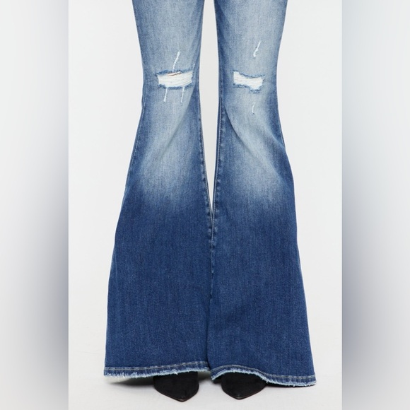 Kancan High Rise Wide Waistband Flare Jeans - Picture 8 of 9